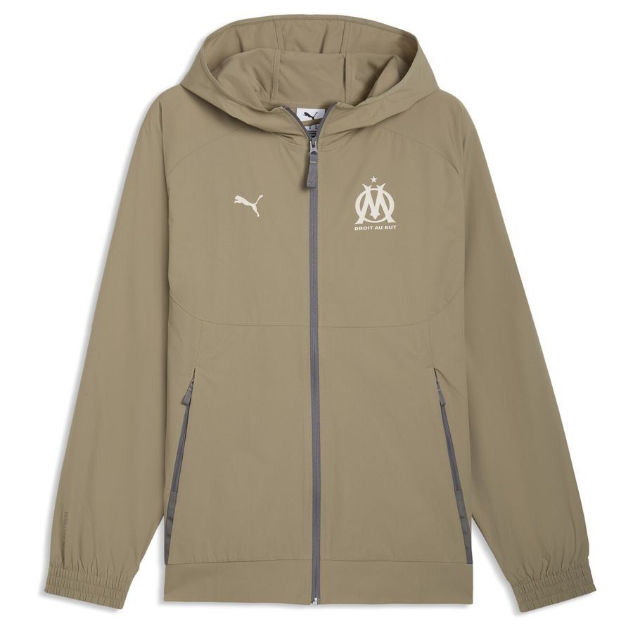 Marseille Track Jacket Pumatech Woven - Brown - Men's-SoccerKits Hub | Buy Soccer Jerseys Online
